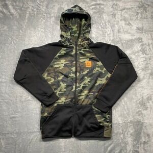 RBX Camo Full Zip Hoodie Boys XXL Green Black Orange Activewear Fleece Jacket